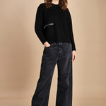 maglia girocollo con zip CESNIK NERO ba&sh 