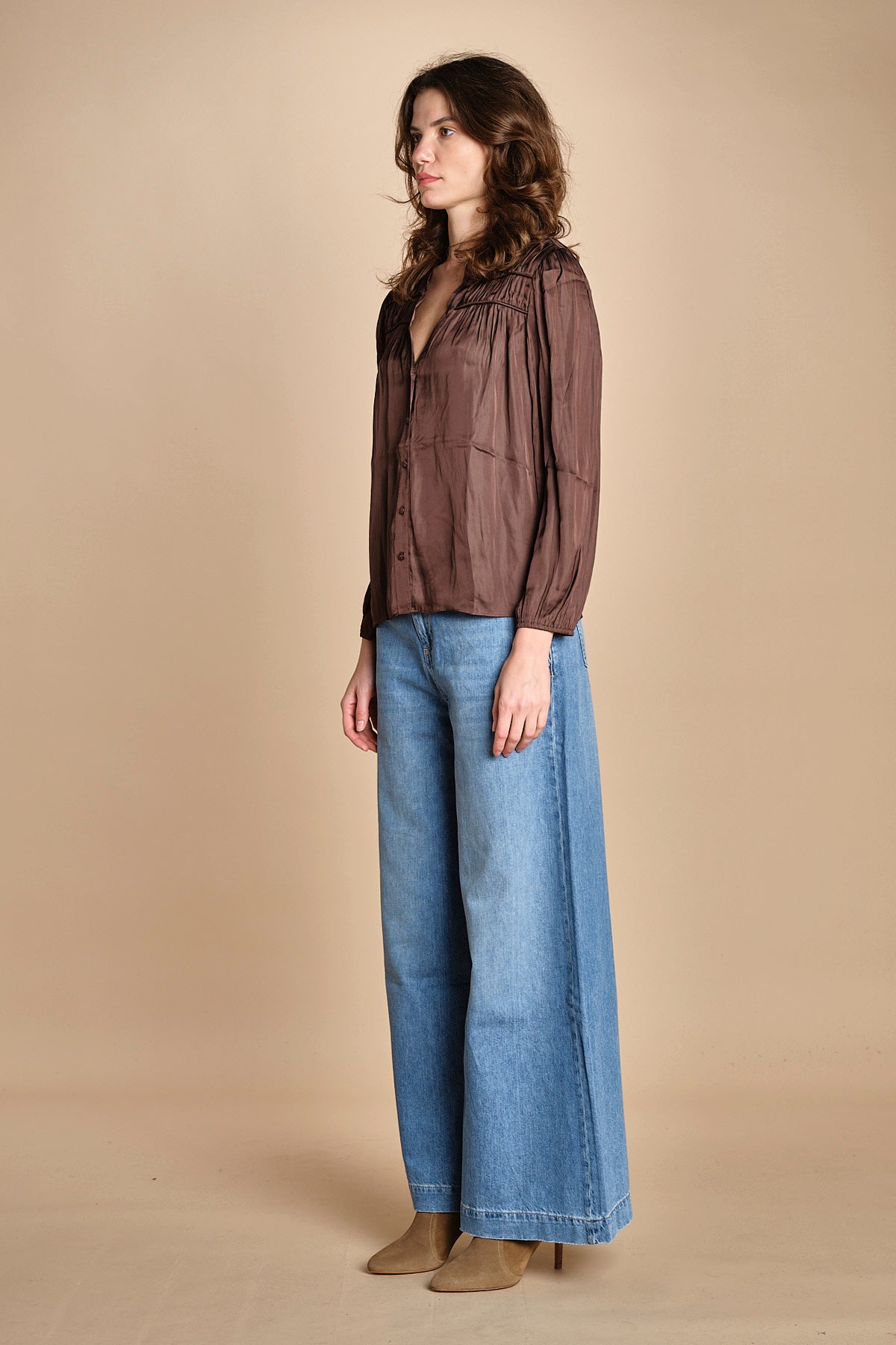 camicia con rouches CESSIA CHOCOLAT ba&sh 