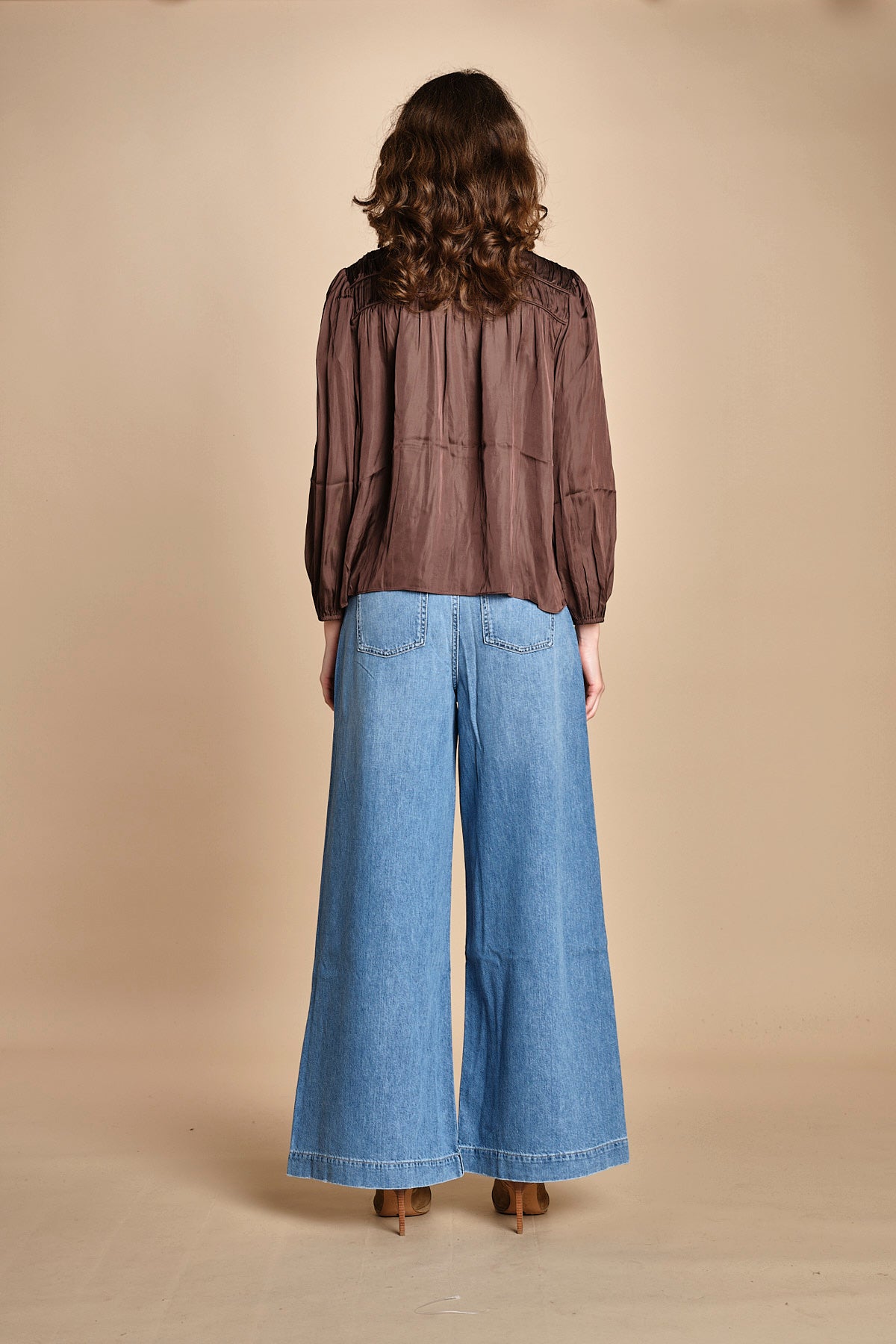 camicia con rouches CESSIA CHOCOLAT ba&sh 