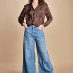 camicia con rouches CESSIA CHOCOLAT ba&sh 