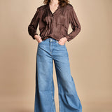 camicia con rouches CESSIA CHOCOLAT ba&sh 