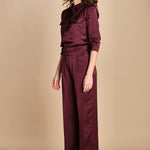 pantaloni in raso con pinces CHARLY PRUNE ba&sh 