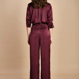 pantaloni in raso con pinces CHARLY PRUNE ba&sh 