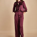 pantaloni in raso con pinces CHARLY PRUNE ba&sh 