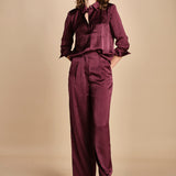 pantaloni in raso con pinces CHARLY PRUNE ba&sh 