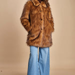 giaccone in ecovolpe LESTOR BEIGE ba&sh 