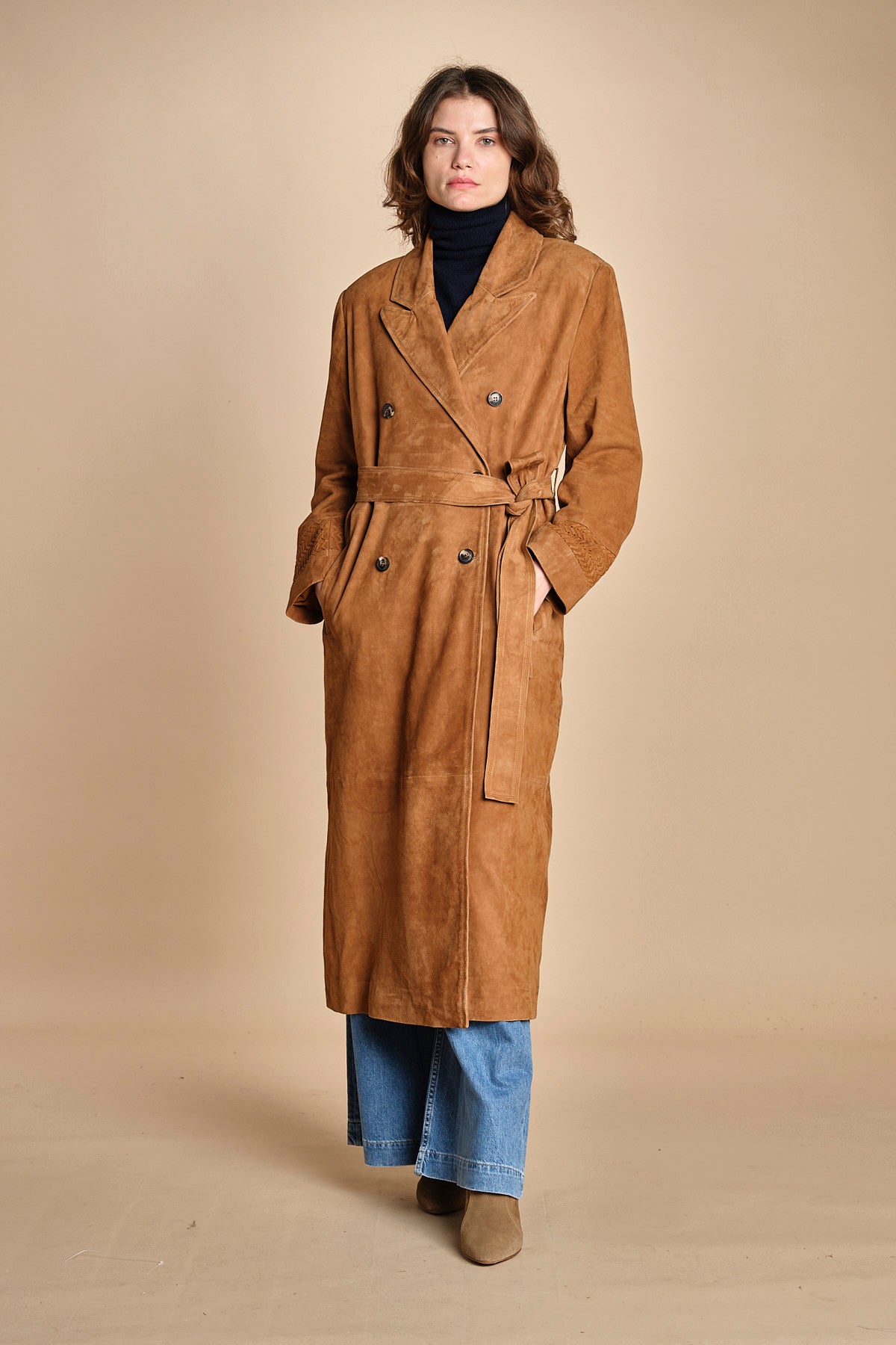 trench in camoscio MAINA CAMEL ba&sh 