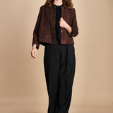 giacchina in camoscio con collo rotondo MILAS CHOCOLAT ba&sh 