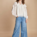 camicia con rouches NILS ECRU ba&sh 