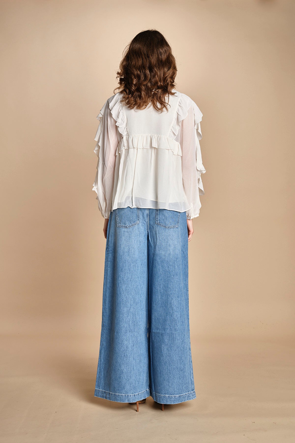 camicia con rouches NILS ECRU ba&sh 