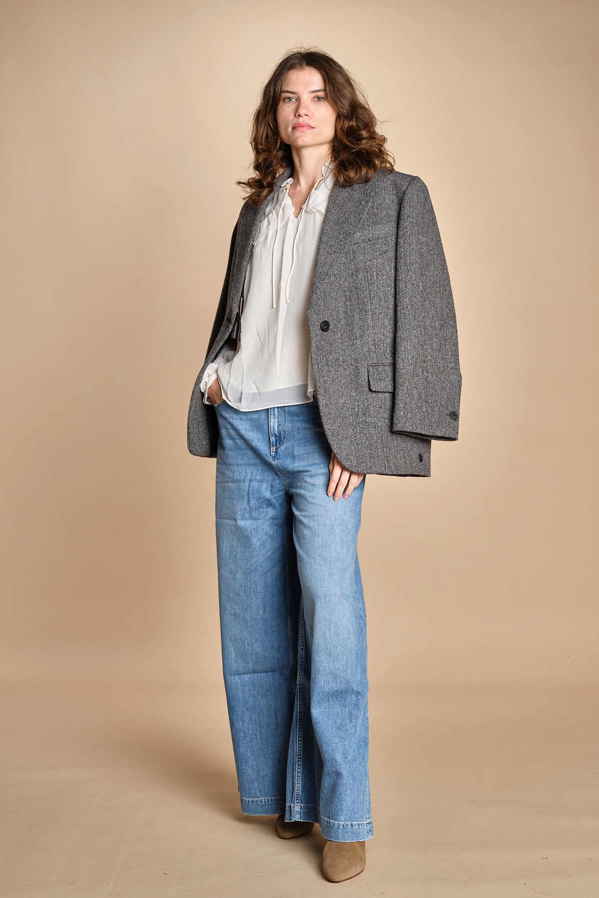 camicia con rouches NILS ECRU ba&sh 