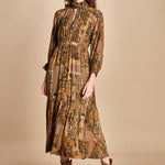 abito midi in etno lurex PIERTA OCRE ba&sh 