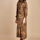abito midi in etno lurex PIERTA OCRE ba&sh 