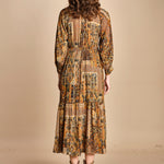 abito midi in etno lurex PIERTA OCRE ba&sh 