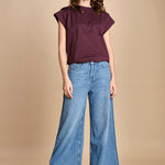 t-shirt con spallina PIO BORDEAUX ba&sh 