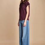 t-shirt con spallina PIO BORDEAUX ba&sh 