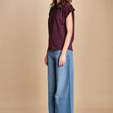 t-shirt con spallina PIO BORDEAUX ba&sh 