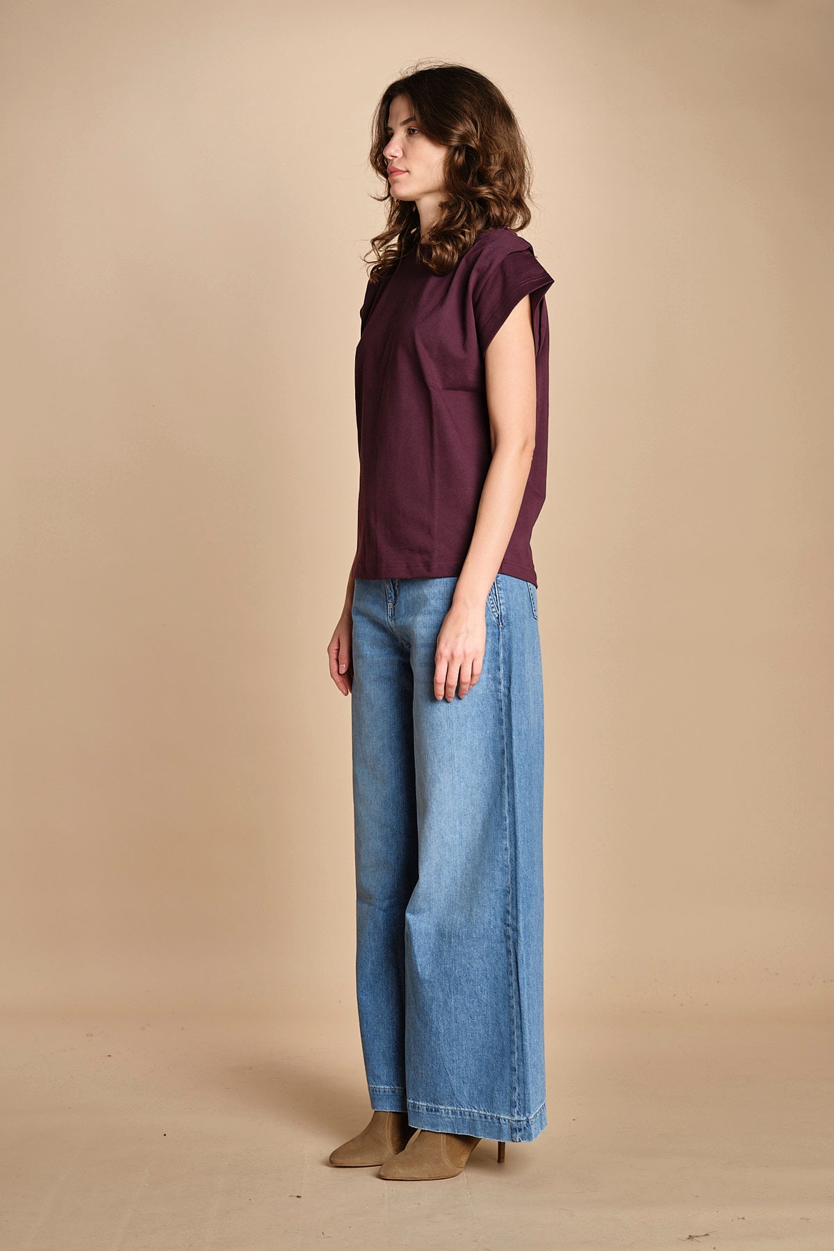 t-shirt con spallina PIO BORDEAUX ba&sh 