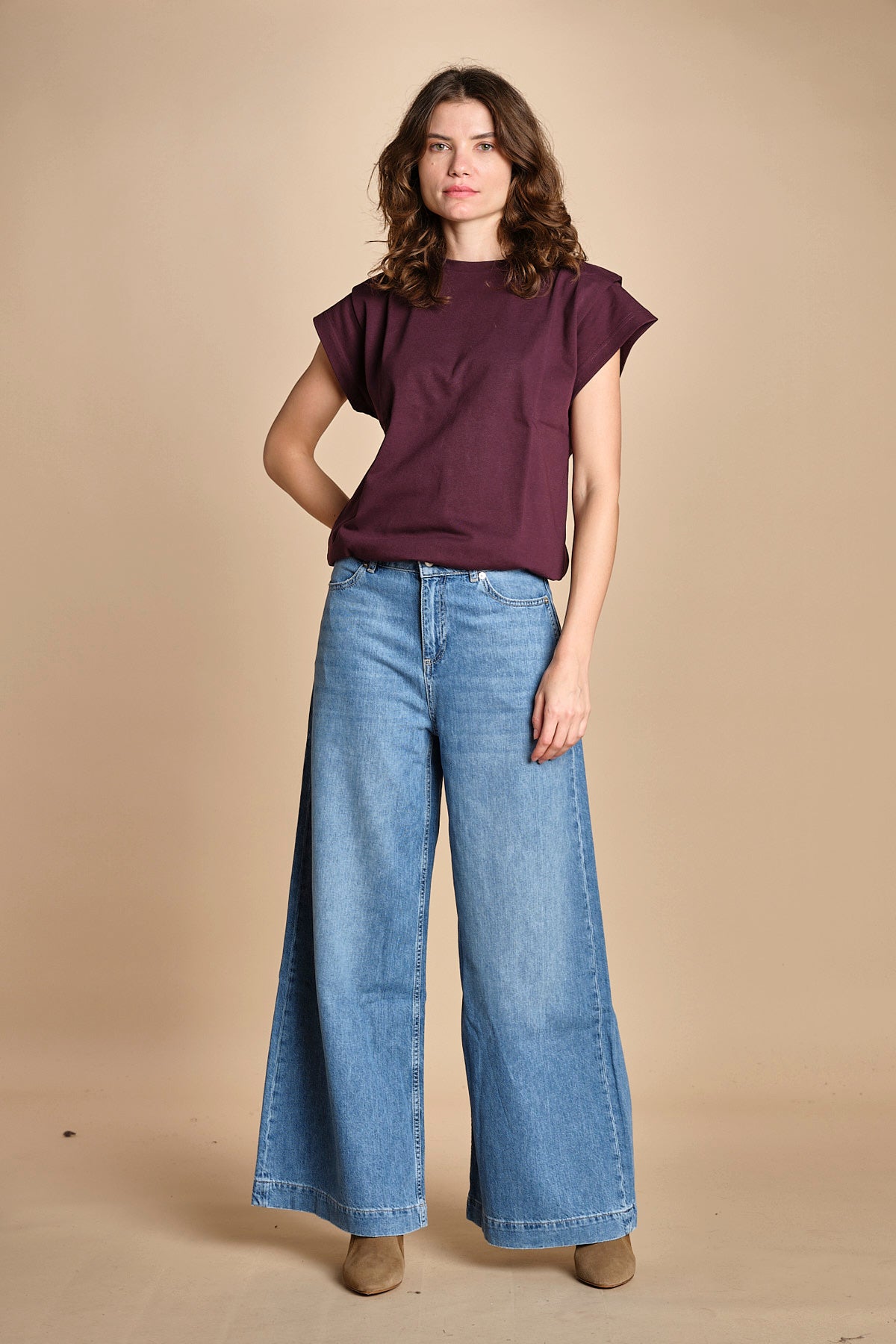 t-shirt con spallina PIO BORDEAUX ba&sh 