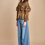 camicia stampa etno lurex PIXIE OCRE ba&sh 
