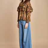 camicia stampa etno lurex PIXIE OCRE ba&sh 