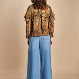 camicia stampa etno lurex PIXIE OCRE ba&sh 