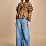 camicia stampa etno lurex PIXIE OCRE ba&sh 