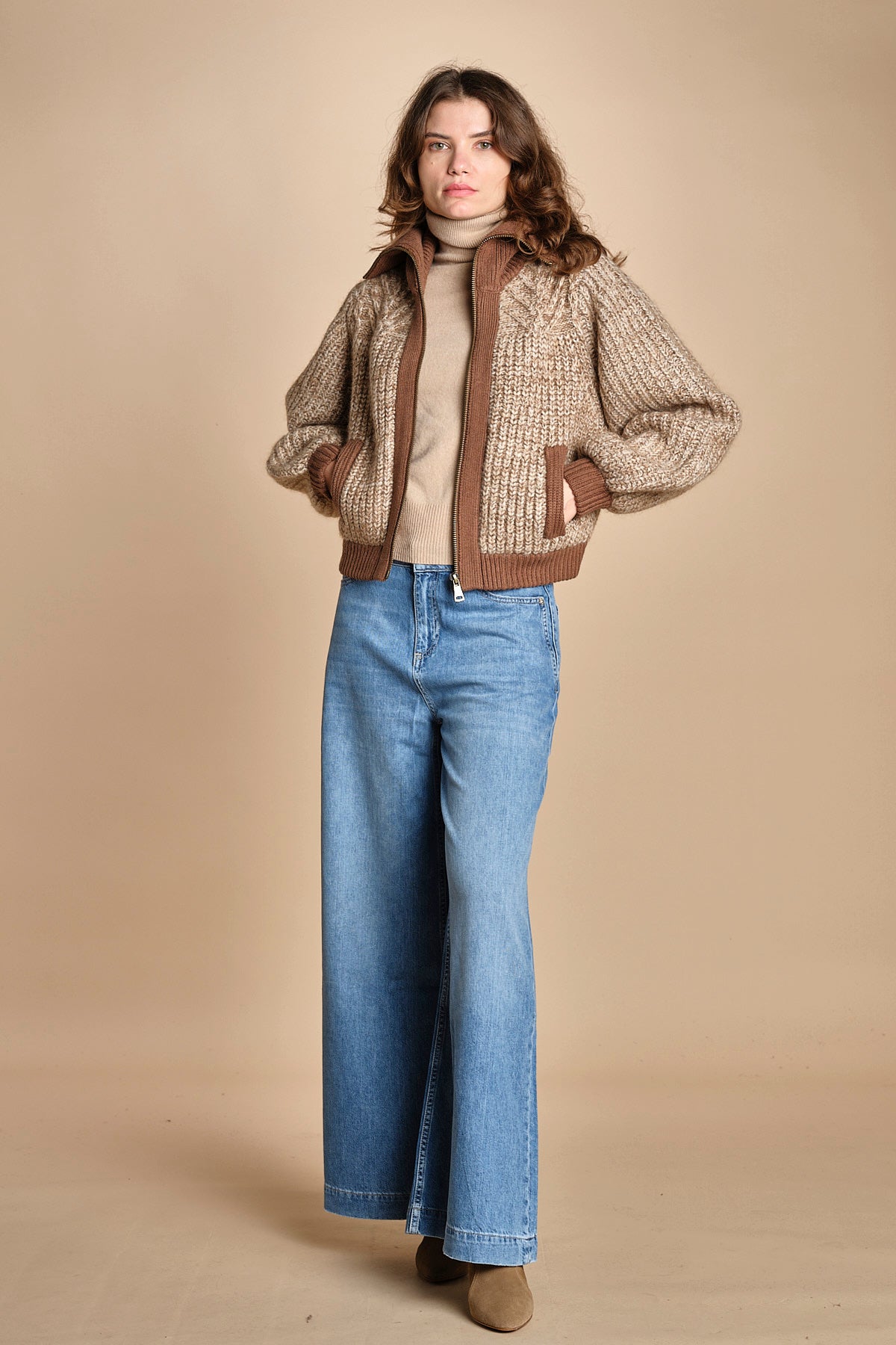 giubbino maglia con zip RABEL MARRON ba&sh 