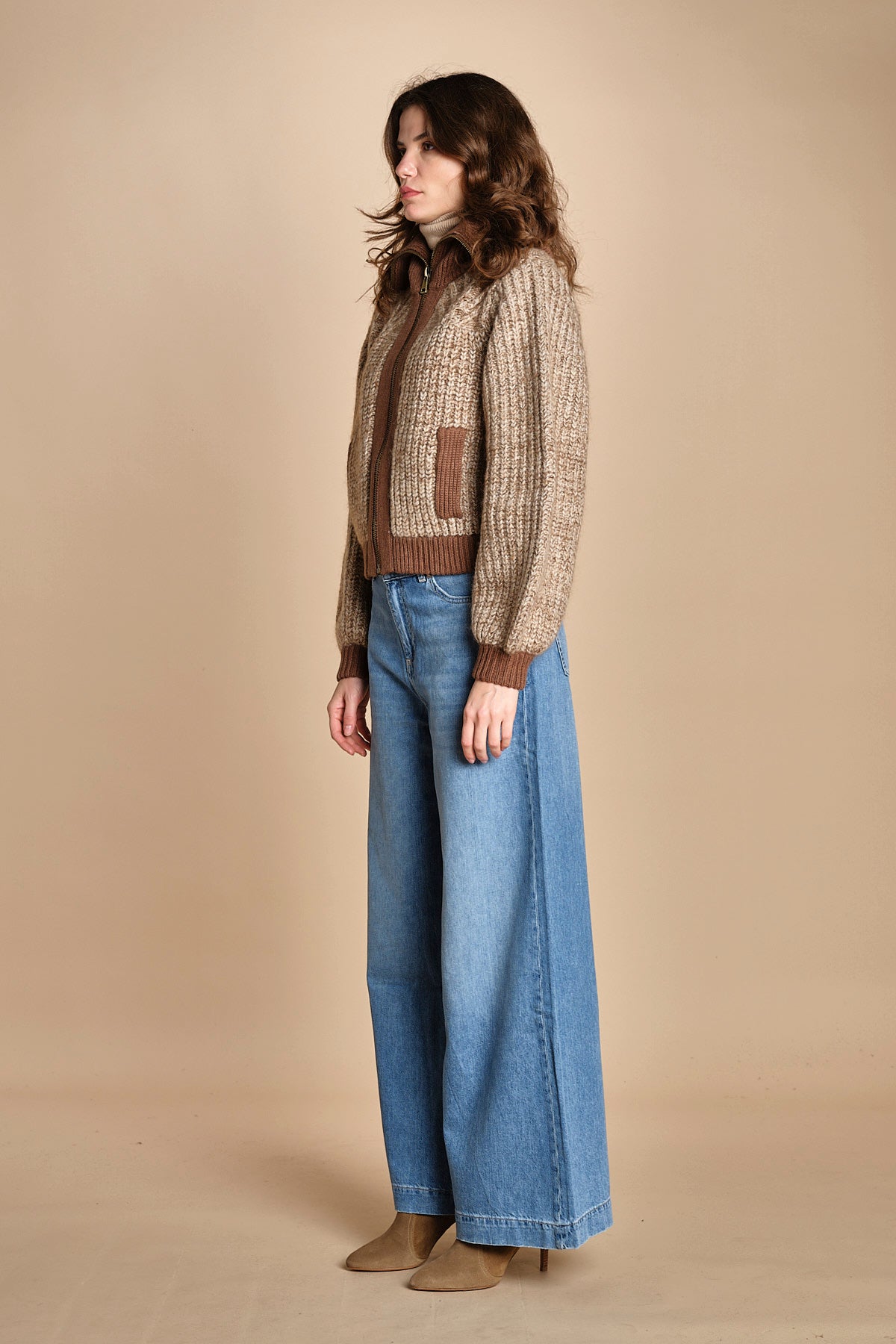 giubbino maglia con zip RABEL MARRON ba&sh 