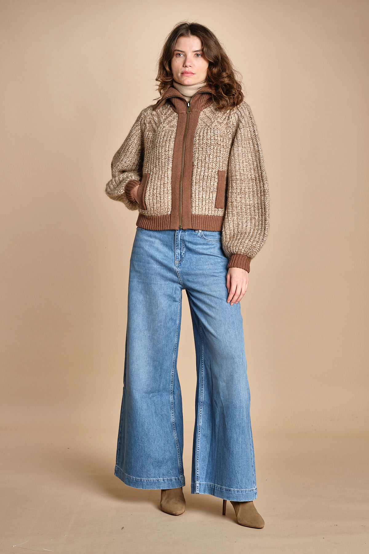 giubbino maglia con zip RABEL MARRON ba&sh 