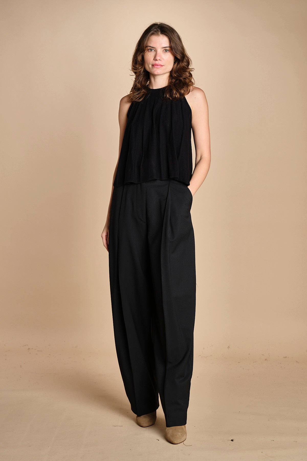 top in maglia plisse SERRES NOIR ba&sh 