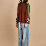 maglia bande con zip ANGIX COFFEE bellerose 