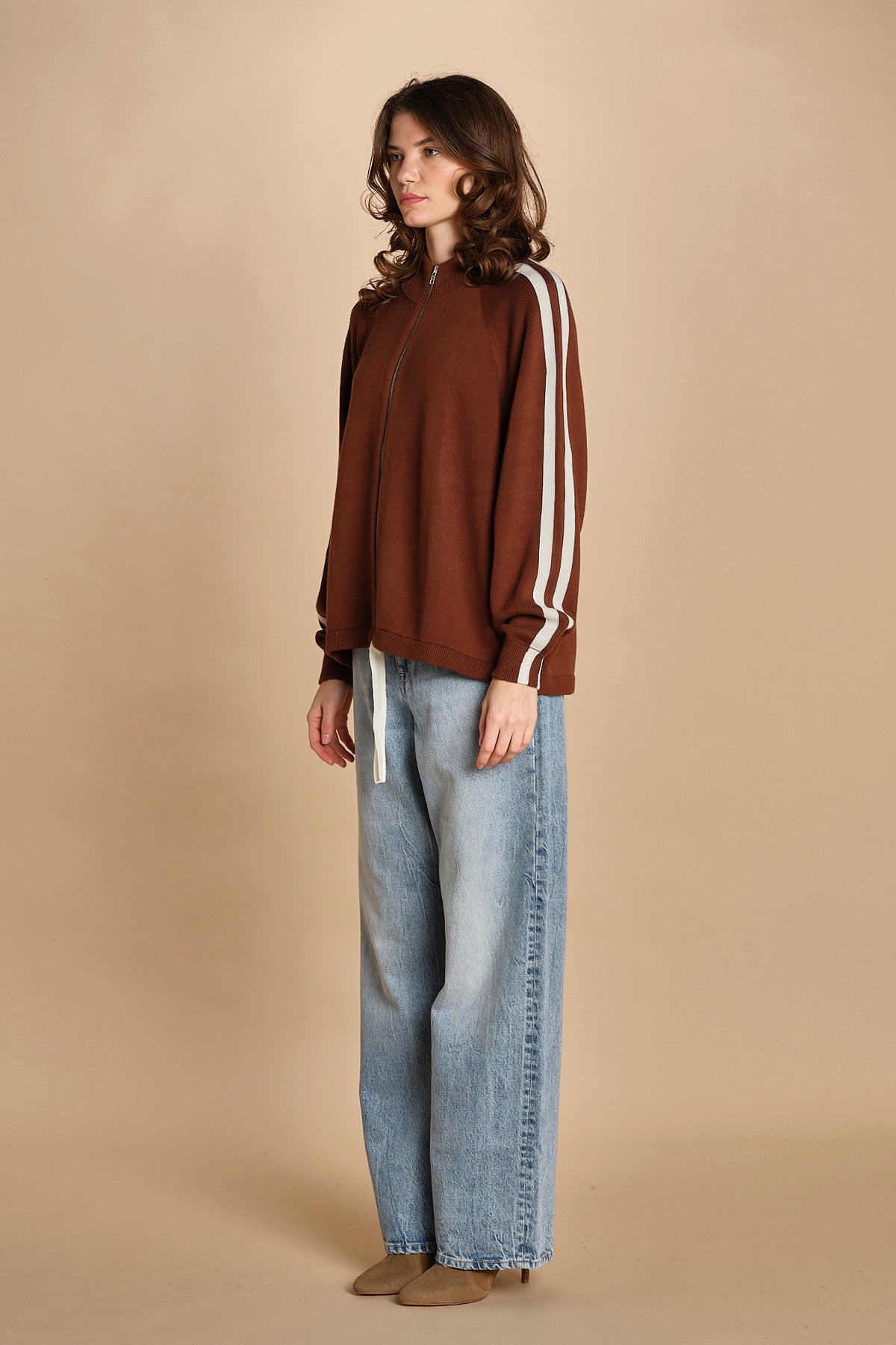 maglia bande con zip ANGIX COFFEE bellerose 