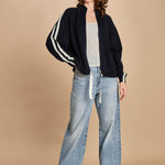 maglia bande con zip ANGIX NAVY bellerose 
