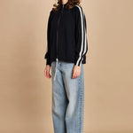 maglia bande con zip ANGIX NAVY bellerose 