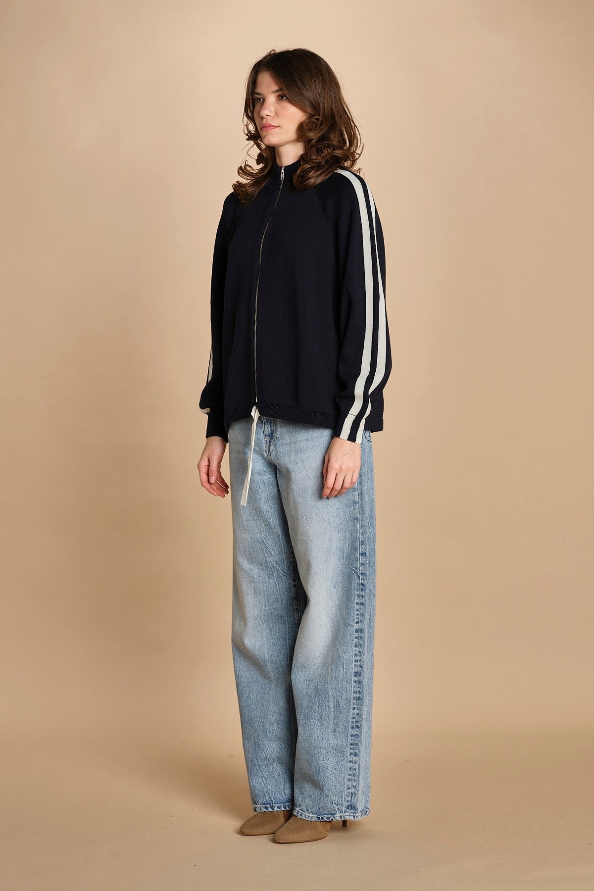 maglia bande con zip ANGIX NAVY bellerose 