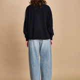 maglia bande con zip ANGIX NAVY bellerose 