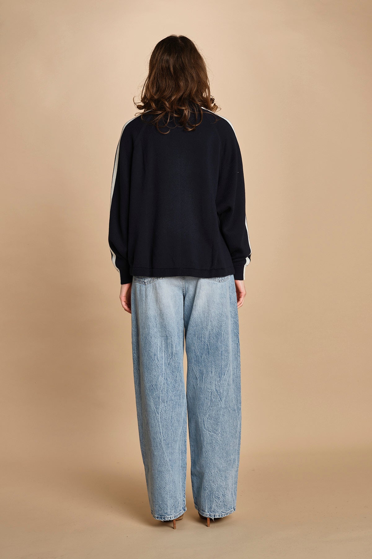 maglia bande con zip ANGIX NAVY bellerose 