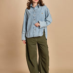 camicia denim over GLORY LBB LT BLUE BLEACH bellerose 