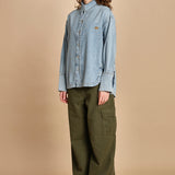 camicia denim over GLORY LBB LT BLUE BLEACH bellerose 