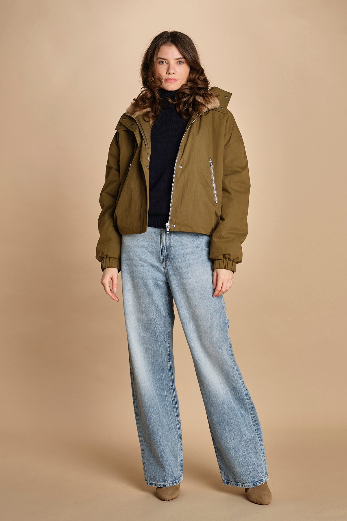 giubbotto in nyloncon interno pelo HERNA MILITARY bellerose 
