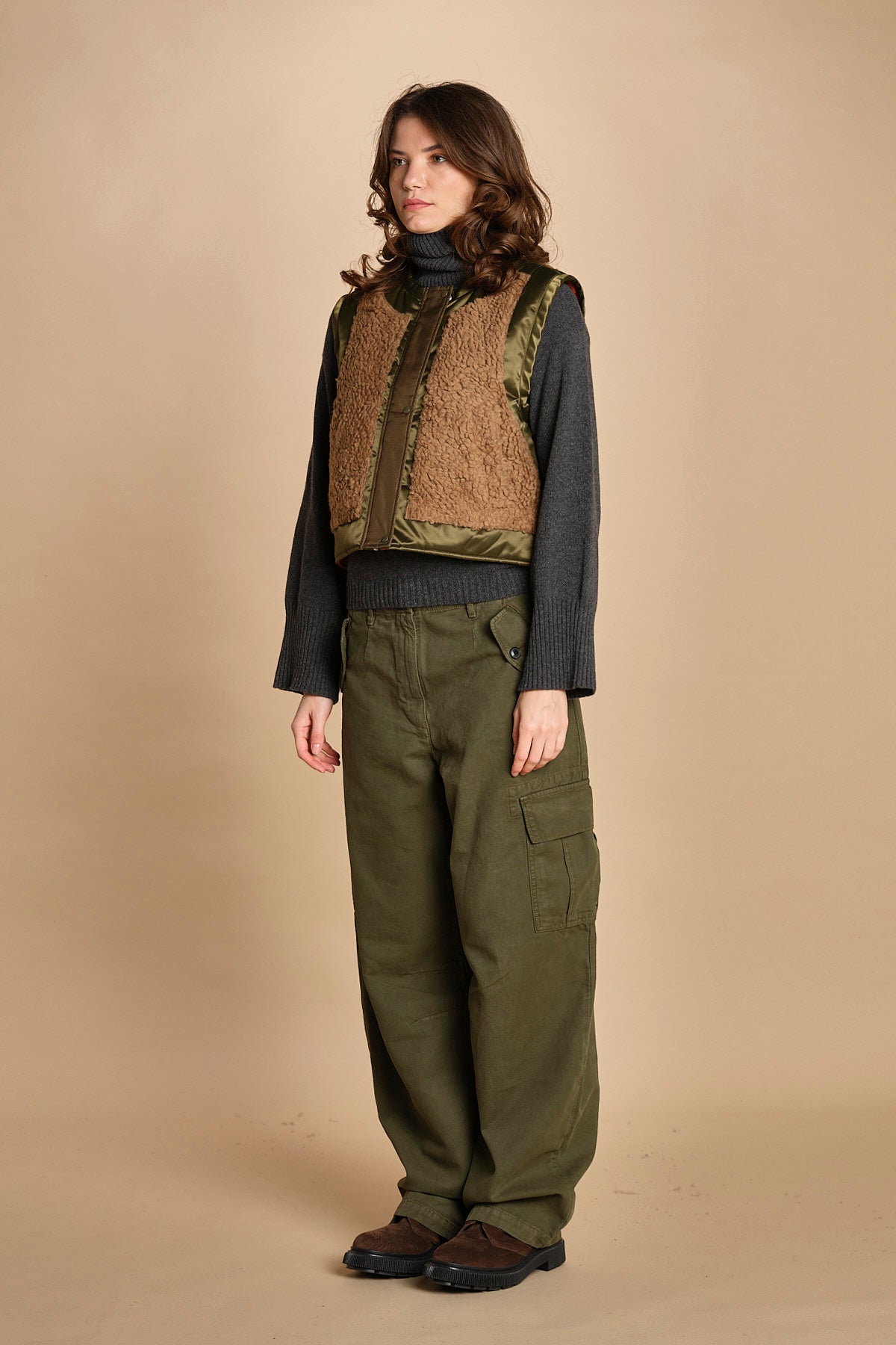 gilet reversibile in nylon e ecopelliccia JENSA CBA COMBO bellerose 