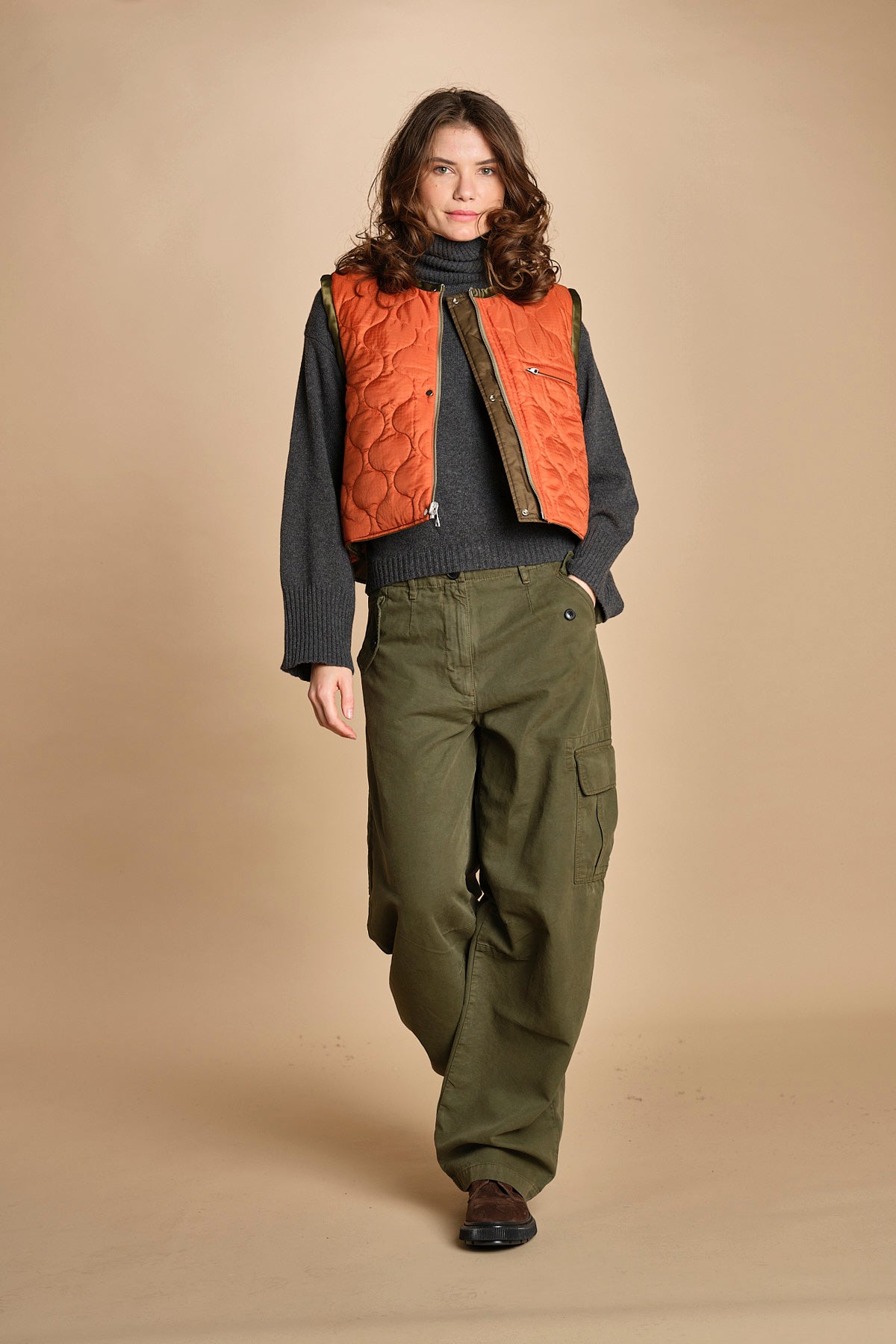 gilet reversibile in nylon e ecopelliccia JENSA CBA COMBO bellerose 