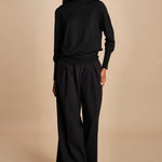 pantalone con pinces in lana NINA PLEAT CA1398 BLACK berwich 