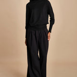 pantalone con pinces in lana NINA PLEAT CA1398 BLACK berwich 