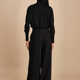 pantalone con pinces in lana NINA PLEAT CA1398 BLACK berwich 