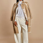 pantalone con pinces in lana NINA PLEAT CA1398 CHALK berwich 