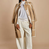 pantalone con pinces in lana NINA PLEAT CA1398 CHALK berwich 