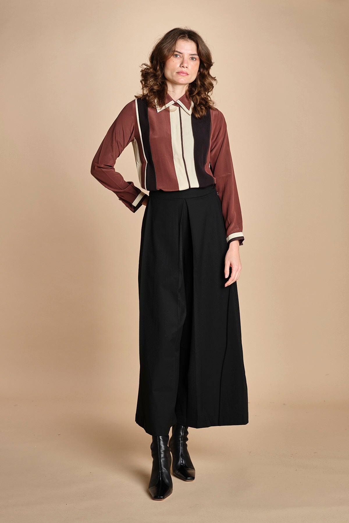 pantalone con sfondo piega BL_1779P BLACK bodice 