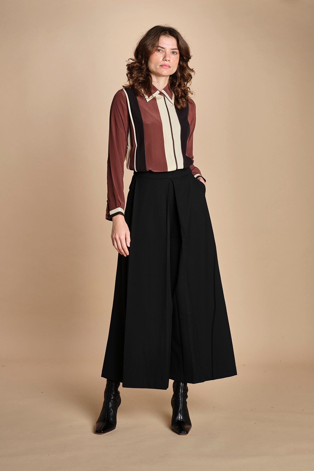 pantalone con sfondo piega BL_1779P BLACK bodice 